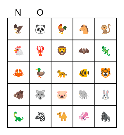 💗 动物宾果 💗 Bingo Card