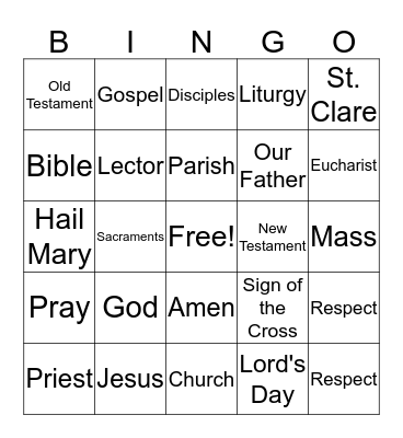 CCD BINGO! Bingo Card