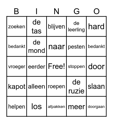 Thema Ruzie Untitled Bingo Card