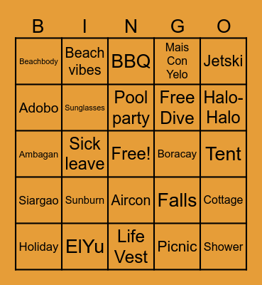 Summer Bingo Card