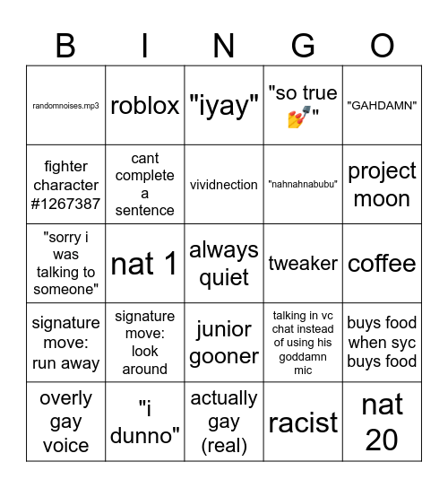 kon bingo Card