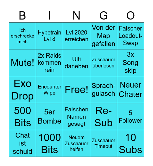 Schnirchii Bingo Card