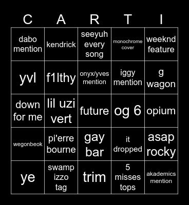 I AM MUSIC Bingo Card