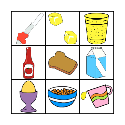 Ketchup on your cornflakes Bingo Card