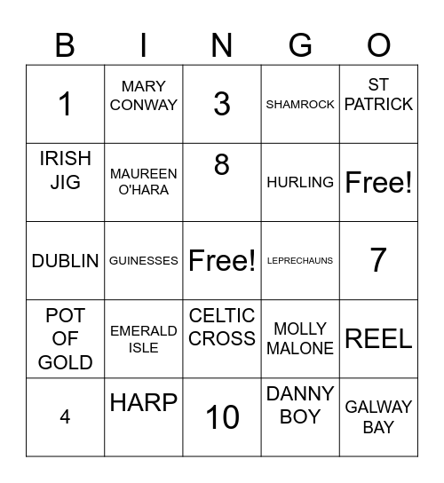 ST PATRICK'S DAY Bingo Card