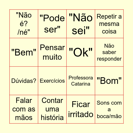 Bingo do Reggis Bingo Card
