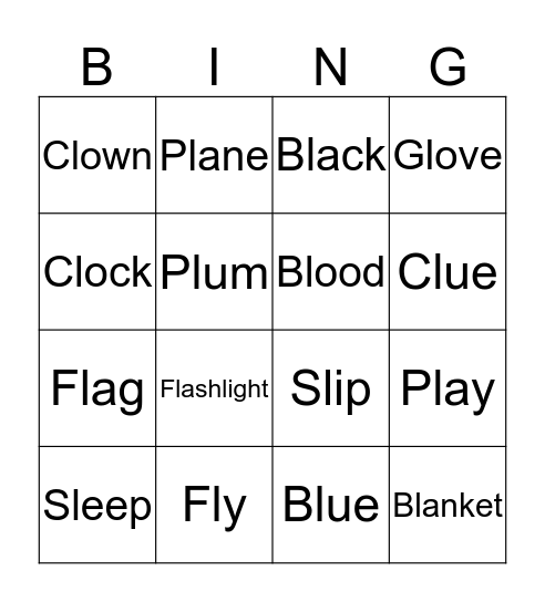 L-Blend Bingo  Bingo Card