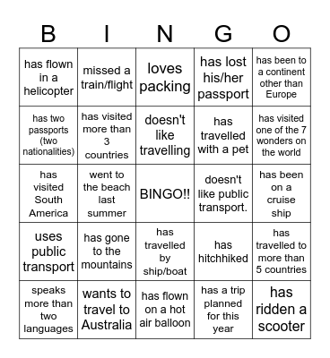 Find someone who... Bingo Card