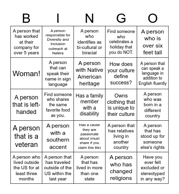 DIG The Tea Bingo Card