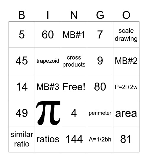 Math Bingo 3/14/25 Bingo Card