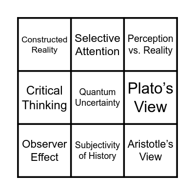 Thinky, Thoughty Psychology Bingo! Bingo Card