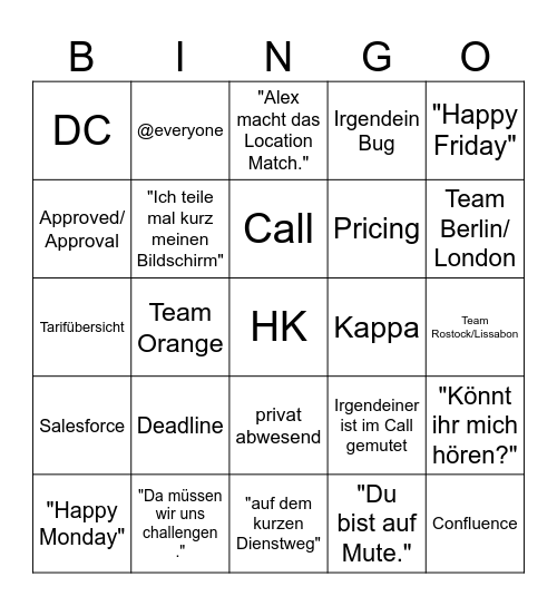 Bingo TIME Bingo Card