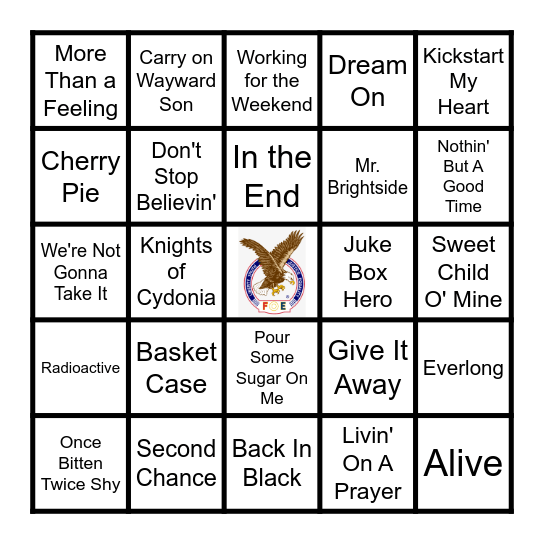ARENA ROCK Bingo Card