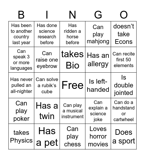 Bingo Card