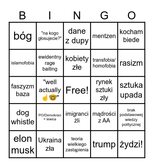 nie dotknąłem kobiety Bingo Card