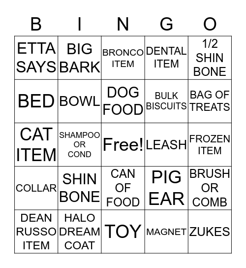 KEN CARYL PET SPA RETAIL BINGO GAME Bingo Card