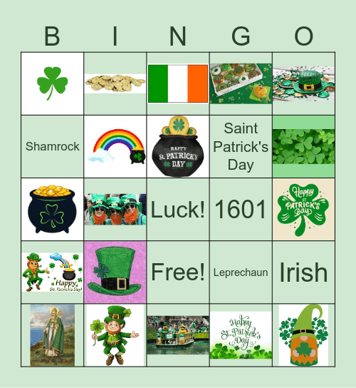 Saint Patrick's Day Bingo Card