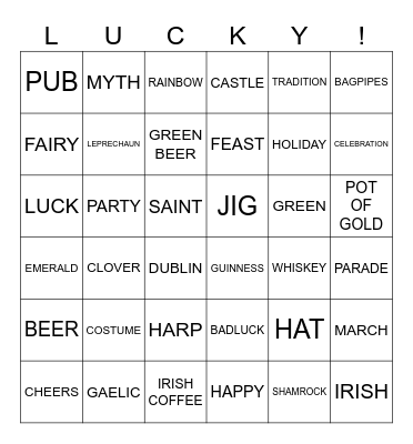 ST PATRICK´S DAY Bingo Card