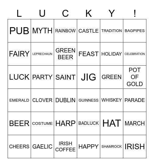ST PATRICK´S DAY Bingo Card
