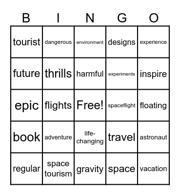 Action Space Debate Word Affixes Bingo Card