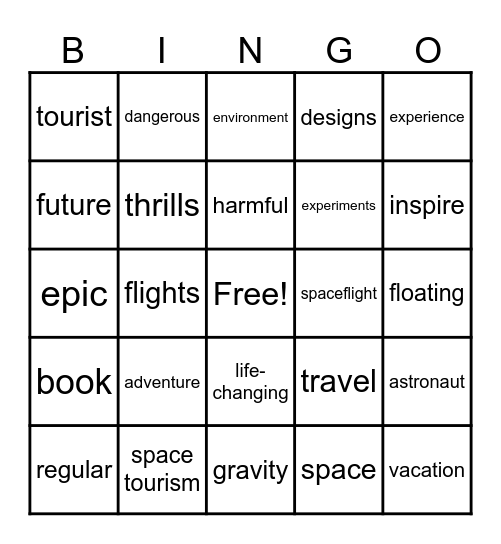 Action Space Debate Word Affixes Bingo Card
