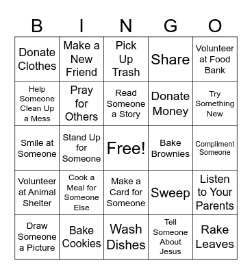 Service BINGO Card