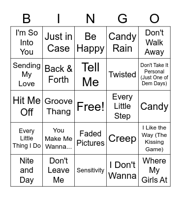 Old School Music Bingo Round 3 Bingo Card