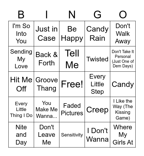 Old School Music Bingo Round 3 Bingo Card