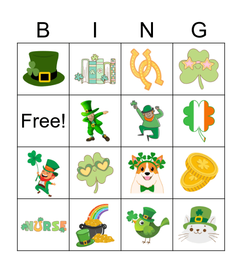 BHS St. Patrick's Day BINGO Card