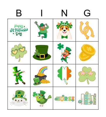BHS St. Patrick's Day BINGO Card