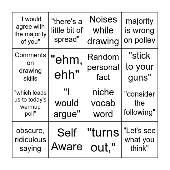 Bergsman Bingo 4 Bingo Card