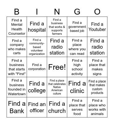 Carnival Of Career Bingo Card