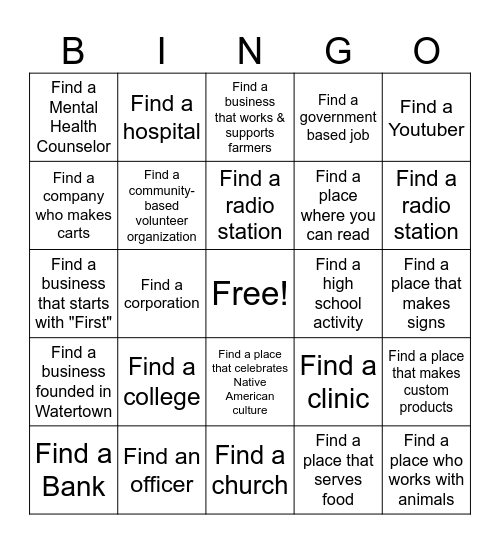 Carnival Of Career Bingo Card