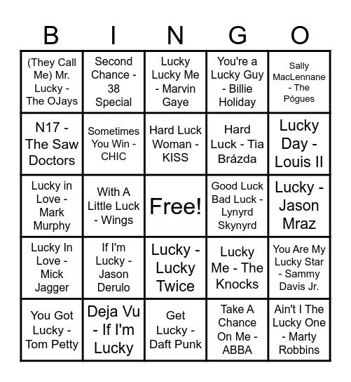 🍀Lucky Bingo🍀 Bingo Card