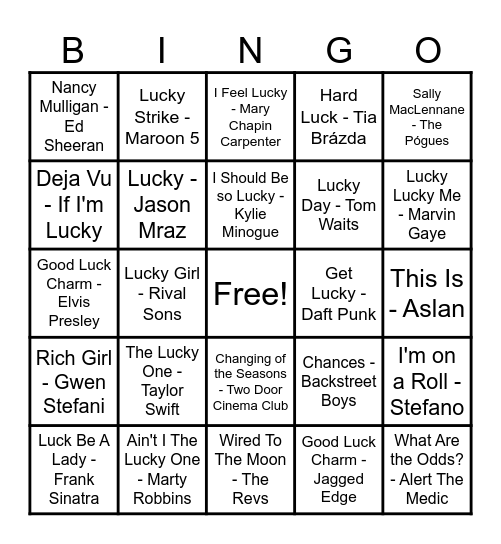 🍀Lucky Bingo🍀 Bingo Card
