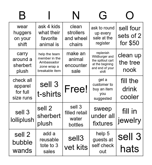SPRINGO Bingo Card