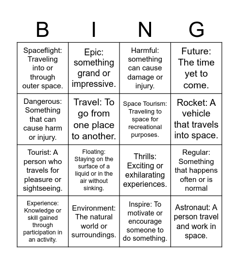 Word Affix- Calling Cards Bingo Card