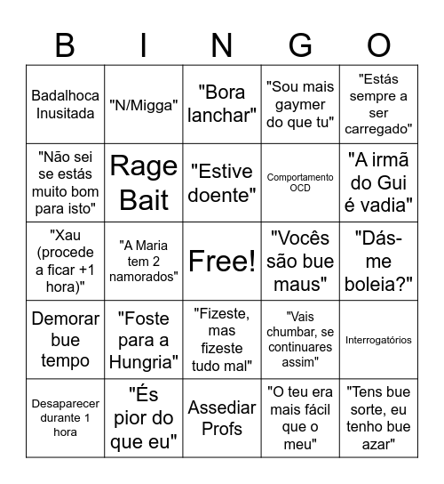 Clássico Daniela Bingo Card