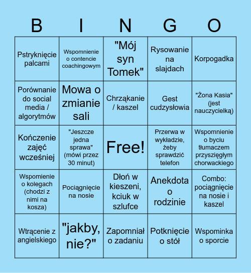 Komunikacja u Przemka Bingo Card