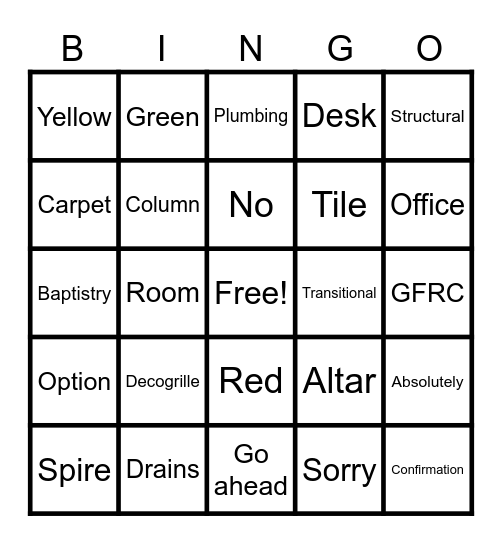 Page Turn BINGO Card