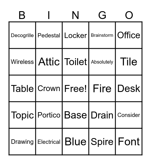 Page Turn BINGO Card