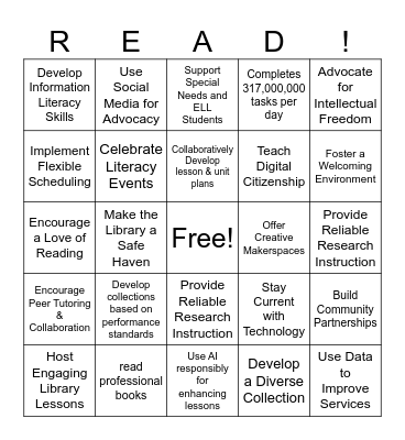 School Library BINGO! Bingo Card