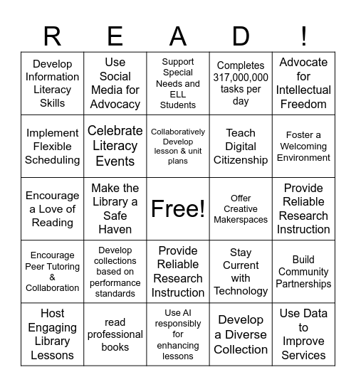 School Library BINGO! Bingo Card