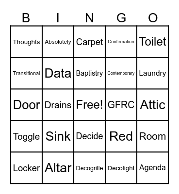 Page Turn BINGO Card