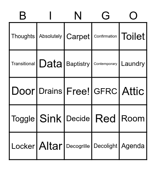 Page Turn BINGO Card