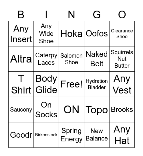 QCRC Bingo Card