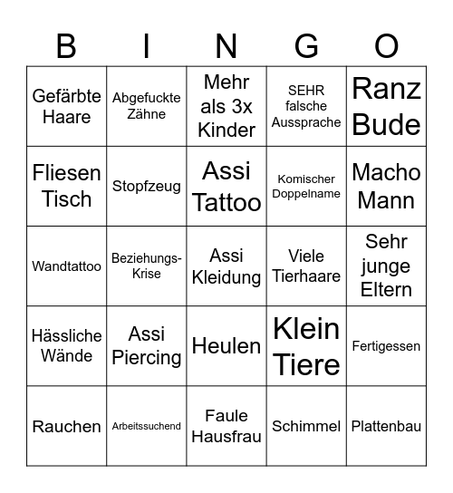 Frauentausch Bingo Card