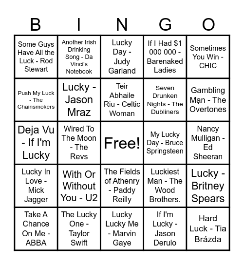 🍀Lucky Bingo🍀 Bingo Card