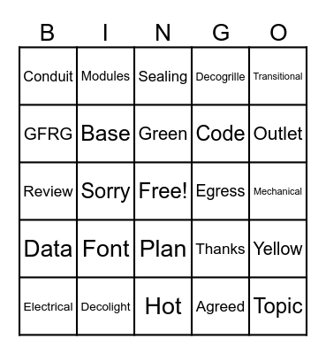 Page Turn BINGO Card