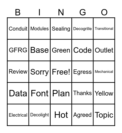 Page Turn BINGO Card